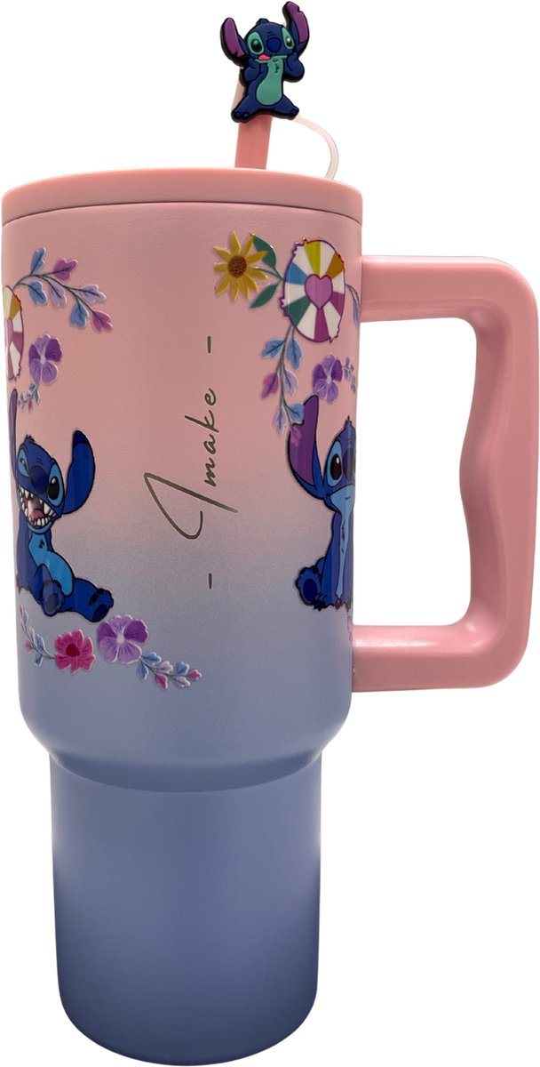 Stitch Design - Thermosbeker 900ml – Gepersonaliseerd – Met Handvat