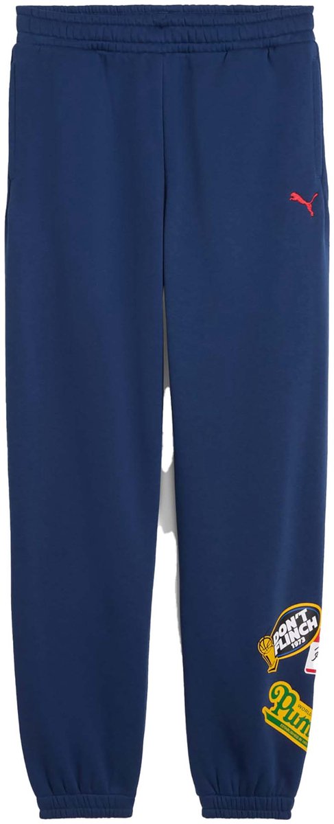 Puma Basketbal Hooperhotline Sweatpants Fl B Broek Fashion Wear Kinderen Blauw