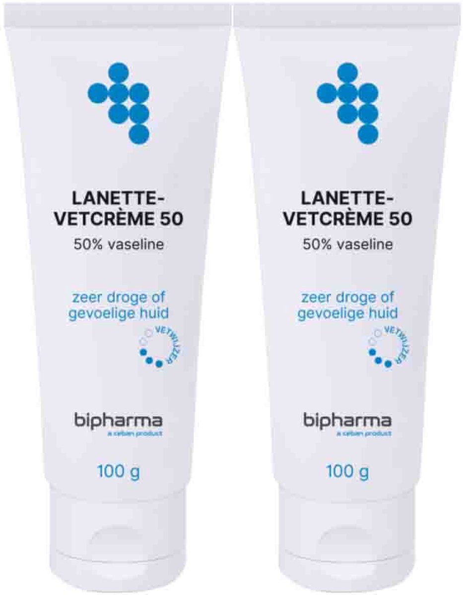 Bipharma Lanette Vetcreme 50% - 2 x 100 gr - Voordeelverpakking