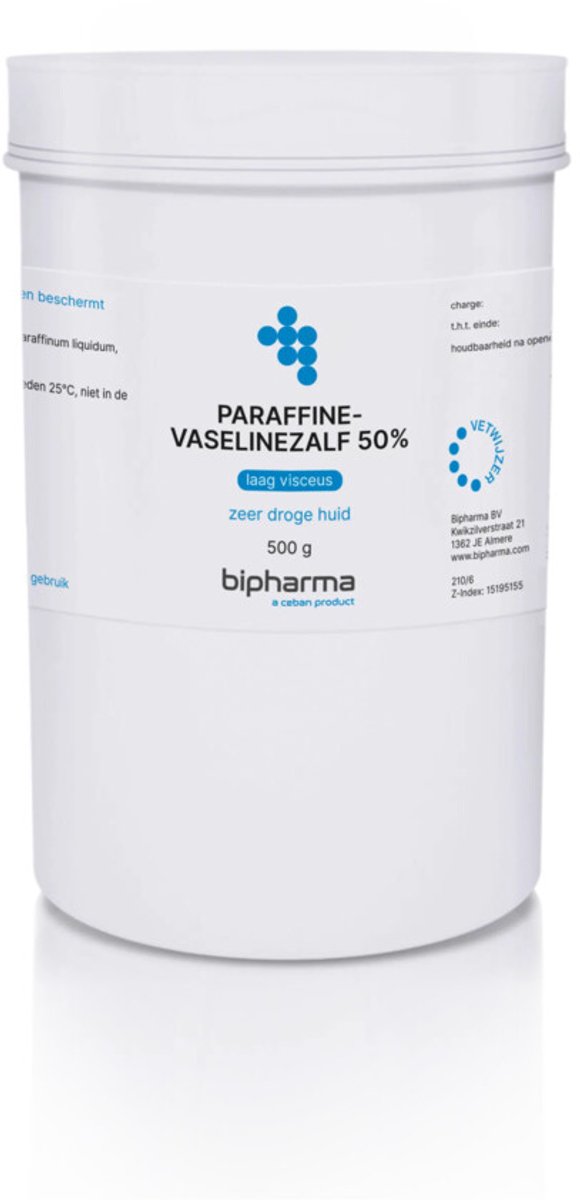 Bipharma Paraffine Vaselinezalf 50% - 2 x 500 gr - Voordeelverpakking