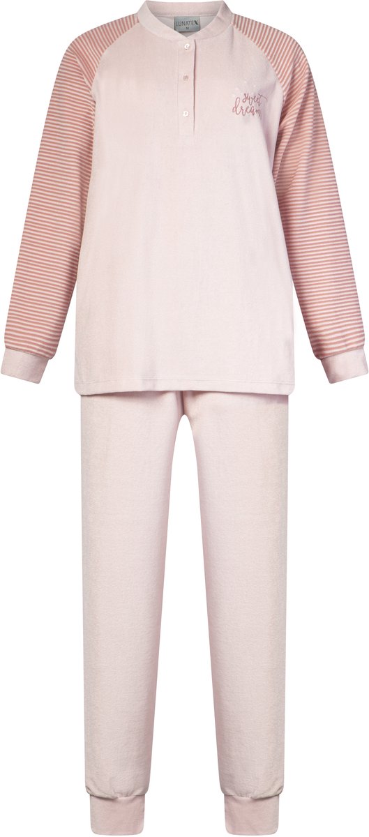 Lunatex winter pyjama 124253 - warm badstof - roze