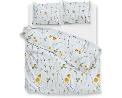 Zohome Dekbedovertrek Savio - Blauw - Tweepersoons - Dekbedhoes van 100% Katoen - Bloemen - 200x220 + 2 slopen 60/70 cm - AW25