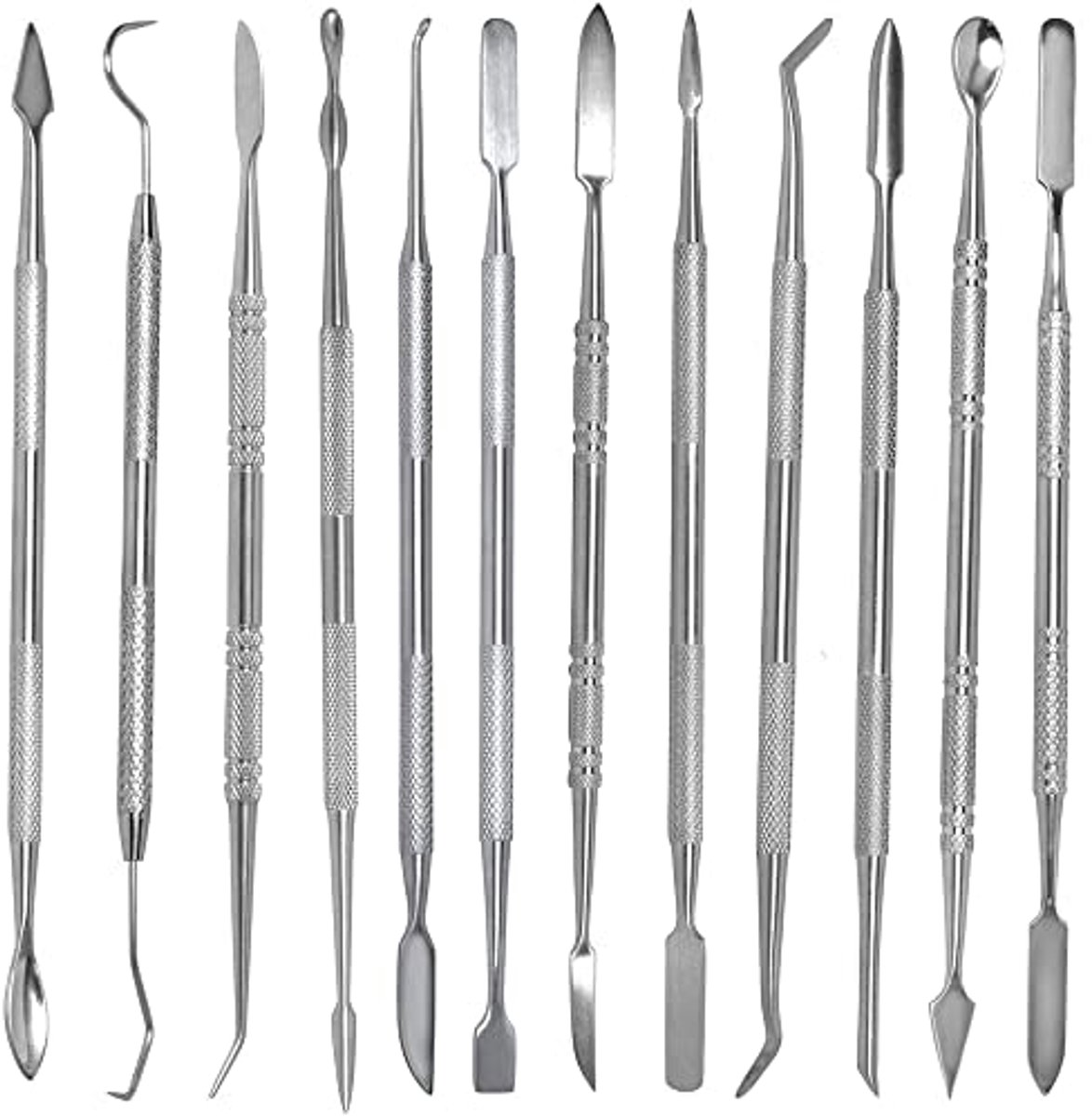 12-delige RVS Wax Carving Set - Dubbelzijdige Gereedschappen voor Kerst, Groente- en Fruitdecoratie