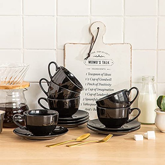 Karaca Service à Café Turc 6 Personnes – Tasses Expresso 90 Ml Porcelaine Blanc Et Or, Design Élégant Et Raffiné, Ambiance Authentique