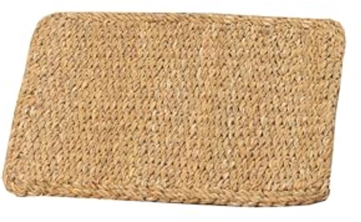 Natuurlijke rechthoekige placemat met rieten effect 41x30cm