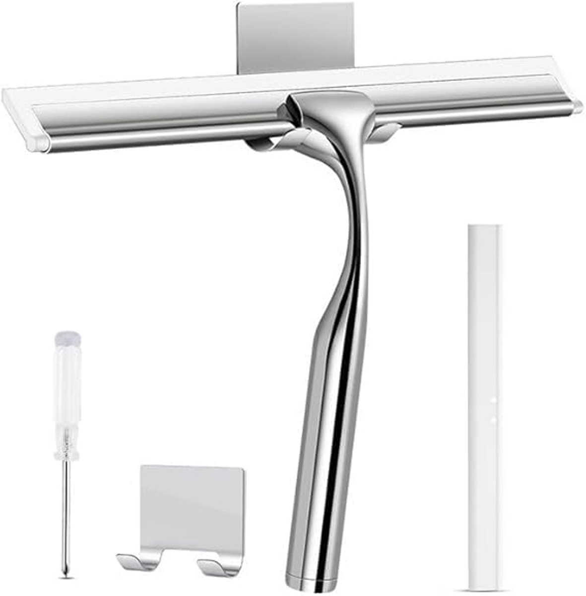 Professionele Douche-Rakel 10,1 Inch van Roestvrij Staal - Effektieve Raamtrekker voor Badkamer, Auto en Meer