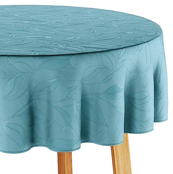 Rond Afwasbaar PVC Tafelkleed Met Elastiek – 110 Cm – 3D Houtnerf – Voor Tafels 90-110 Cm – Outdoor