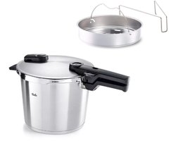 Fissler Vitaquick - 6L- Snelkookpan - Hoge druk pan - met stoominzet en driepoot - 6 liter - Vitaquick Premium Fissler