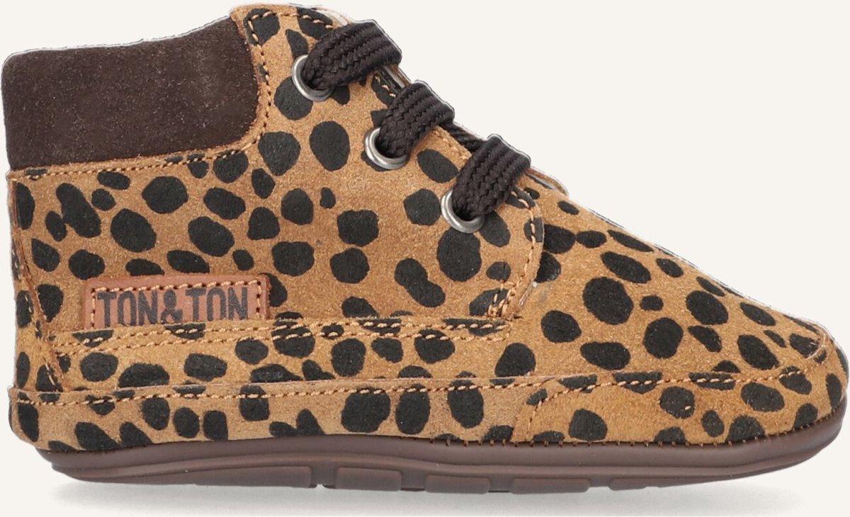 Ton & Ton Meisjes Sneakers Lief - Bruin - Suède - Maat 21