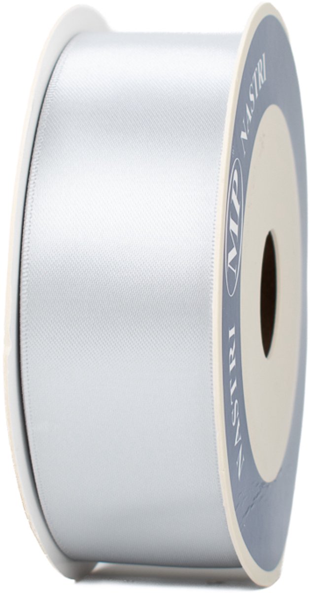 Satijn Lint - 40 mm - Zilver - Glanzend decoratielint - 25 meter