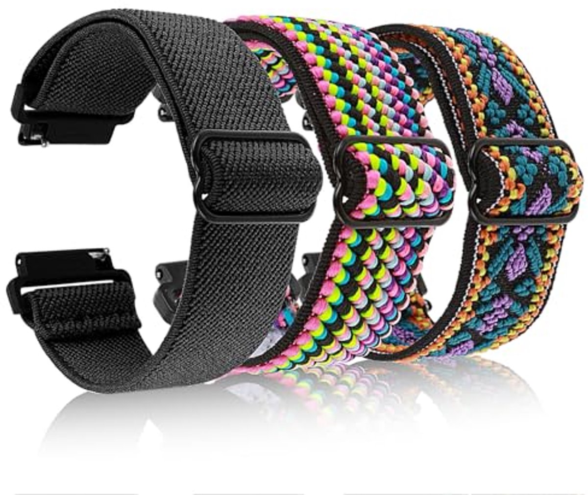 Verstelbare Nylon Horlogeband voor Sporten - Geschikt voor Smartwatches - Gevlochten Sporthorlogeband voor Heren en Dames