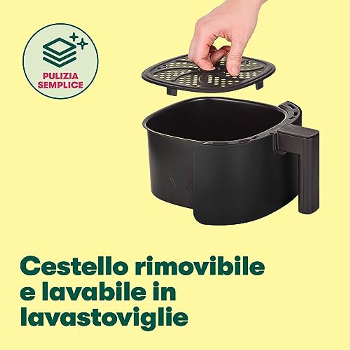 Handmatige heteluchtfriteuse - Olievrij Frituren, Afwasmachine Bestendige Antiaanbakpan en Frituurrek, Matte Zwart