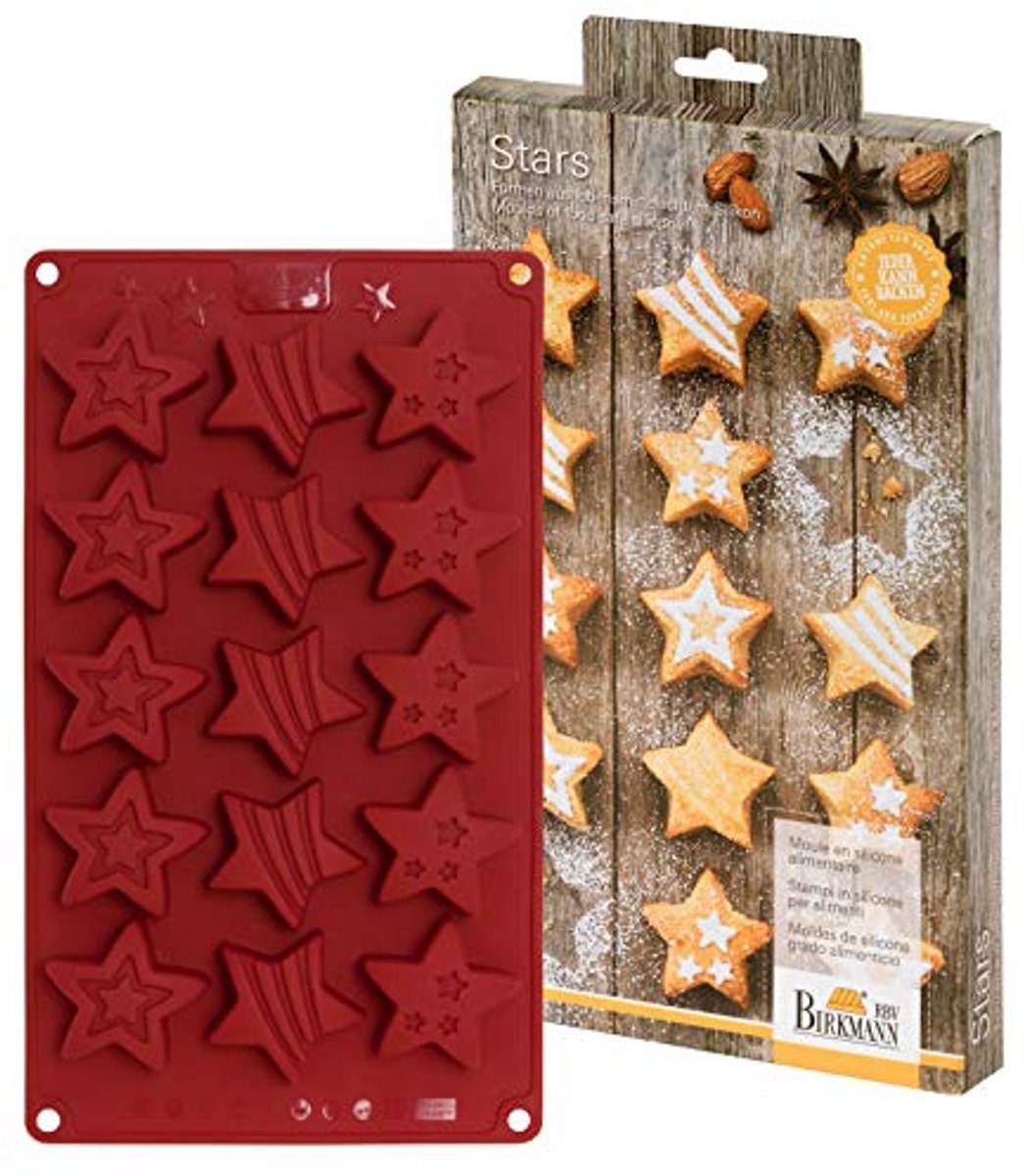 Mini Cakes Stars Baking Mould - 15 Compartments, Silicone, 4 cm Diameter