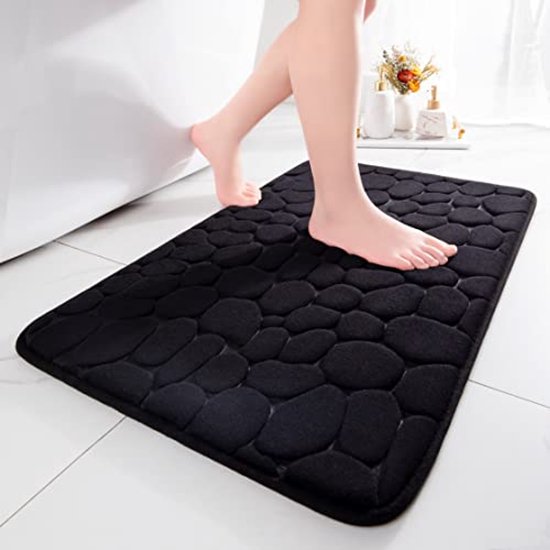 Homaxy Traagschuim badmat, absorberend, antislip, wasbaar, 61 x 120 cm, blauw