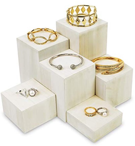 3 Stuks Buffetverhogers, 15,2 x 17,7 x 20,3cm Wit Acryl Voedselverhogers Cupcakestandaardverhogers Voedseldisplaystandaards voor Buffettafel Feest Dessert, Houd Netjes en Elegant