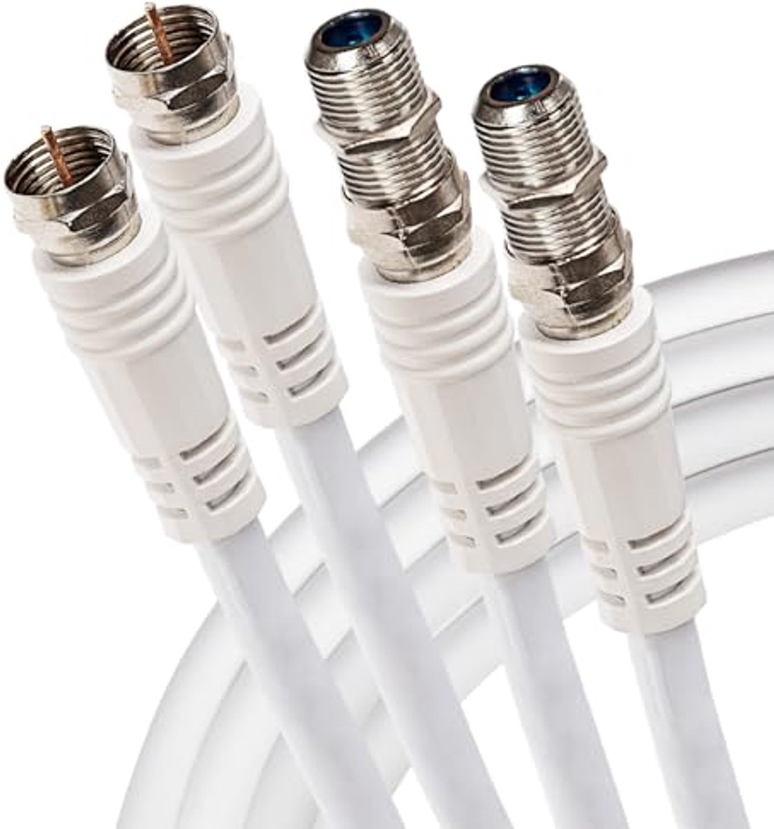 Verlengkabel F Type Plug naar RG6 Socket - Wit, 3m