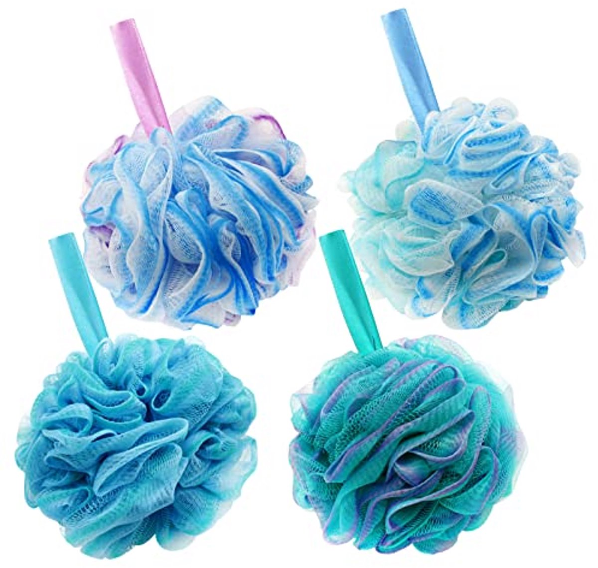 Extra Grote Badspons Sets - Douchebladerdeeg Loofah voor Exfoliëren en Reinigen - 4 Stuks