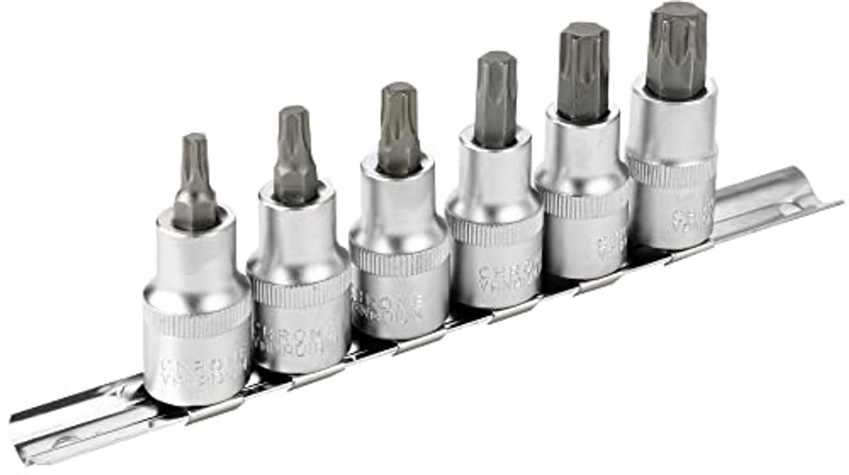Torx Bit Dopsleutelset 1/2" Aandrijving - 6-delige Set van T30 tot T60