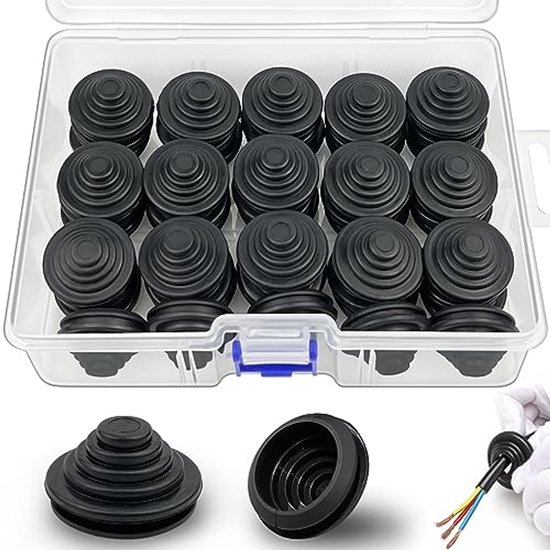 QUARKZMAN 18 stuks kabeldoorvoer rubber, 6 mm ID 10 mm boorgat