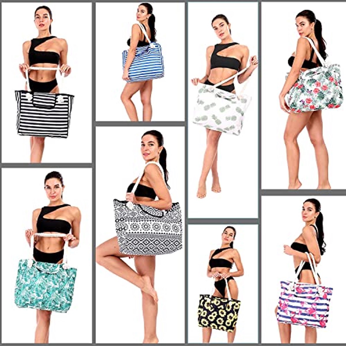 Extra Grote Waterdichte Strandtas Dames - Opvouwbare Shopper met Magnetische Gesp voor Strand en Zwembad