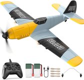 DEERC RC Vliegtuig 3-kanaals BF-109 Afstandsbediening Vliegtuig Gevechtsvliegtuig Speelgoed, 2,4 GHz 6-assige Gyro Stabilisator RTF Zweefvliegtuig Vliegtuig met 2 Batterijen, Gemakkelijk te Vliegen voor Volwassenen Kinderen Beginners Jongens