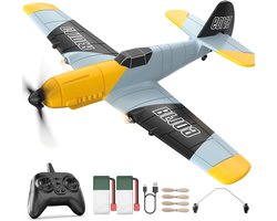 DEERC RC Vliegtuig 3-kanaals BF-109 Afstandsbediening Vliegtuig Gevechtsvliegtuig Speelgoed, 2,4 GHz 6-assige Gyro Stabilisator RTF Zweefvliegtuig Vliegtuig met 2 Batterijen, Gemakkelijk te Vliegen voor Volwassenen Kinderen Beginners Jongens