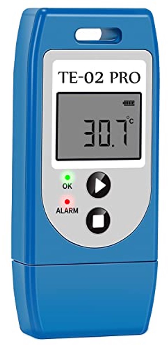 Temperatuur Datalogger met USB, PDF & CSV Rapporten, 32000 Metingen en Alarmfunctie