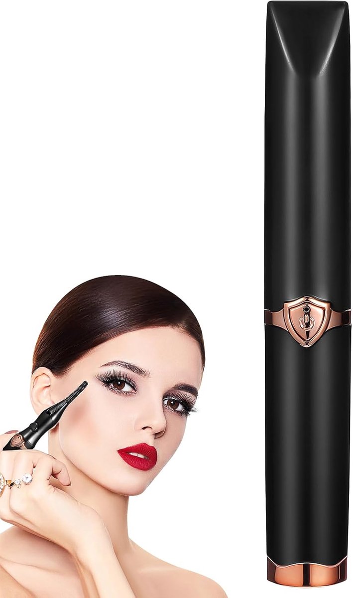 1 Oplaadbare elektrische wimperkruller - USB-oplaadbaar - 22×32cm - Verwarmde wimperkruller - Instelbaar temperatuurontwerp - Compact en draagbaar - Perfect voor make-upliefhebbers en beautyliefhebbers - Zwart