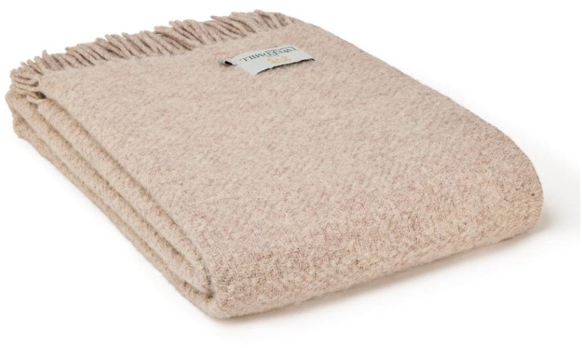 Tweedmill Plaid Moorland Hazel – Pure New Wool – 130x200 cm - Tweedmill Beige