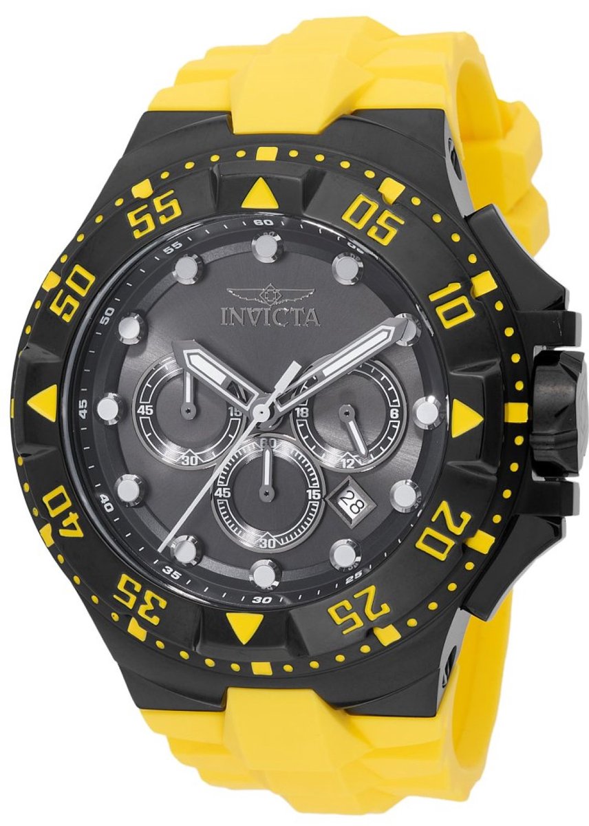 Invicta Excursion 48541 Heren Horloge - Waterdicht - Analoog - Quartz Uurwerk - Roestvrij Staal met zwarte Wijzerplaat - 50mm