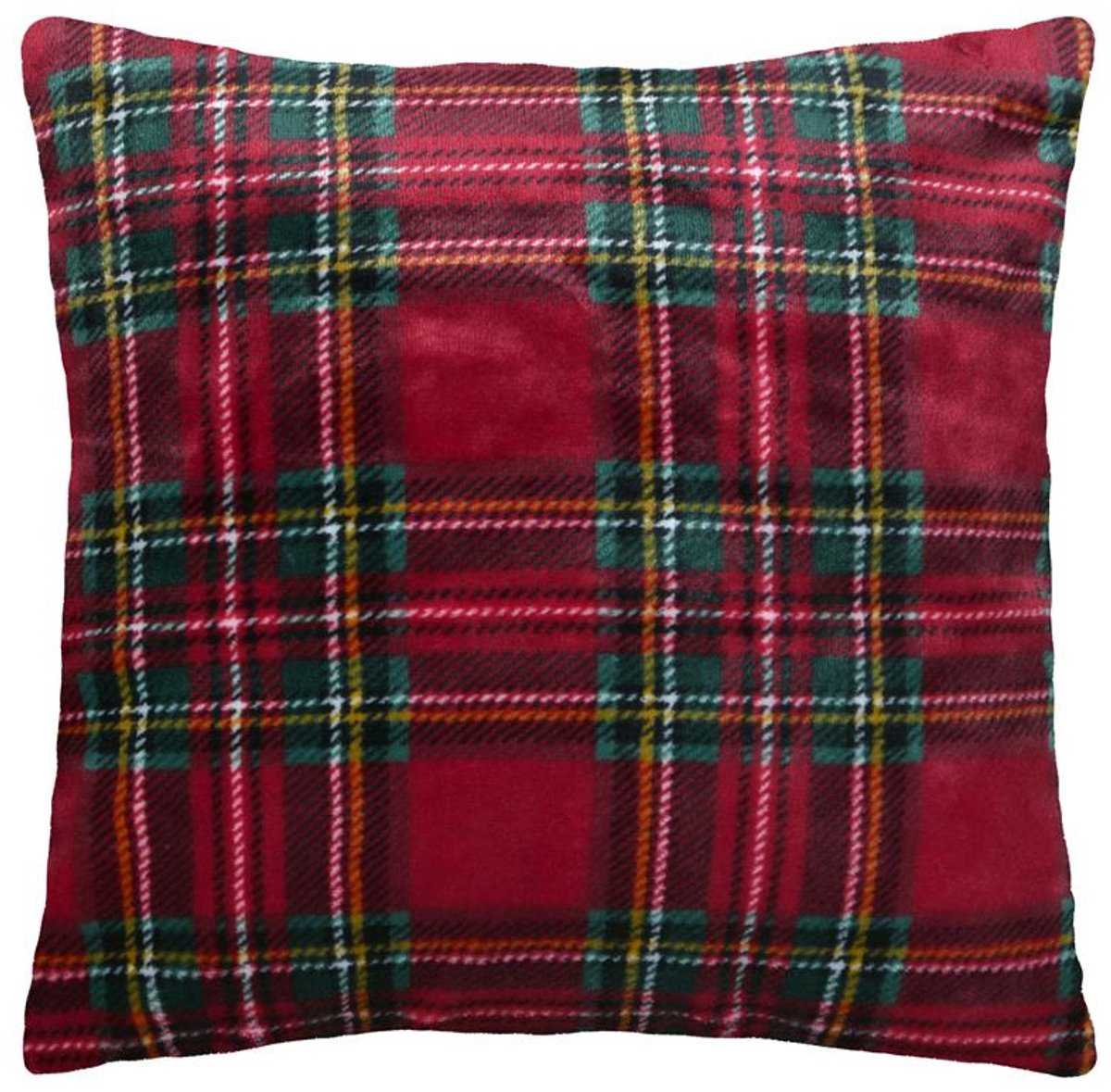 Kerstkussen KLAUS in Schotse ruit, 45 × 45 cm