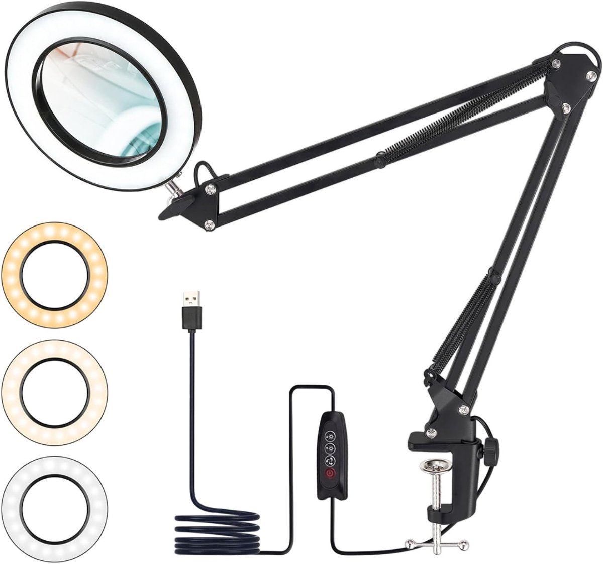 Vergrootglas Met Verlichting - Loeplamp met Led Verlichting - Zwart
