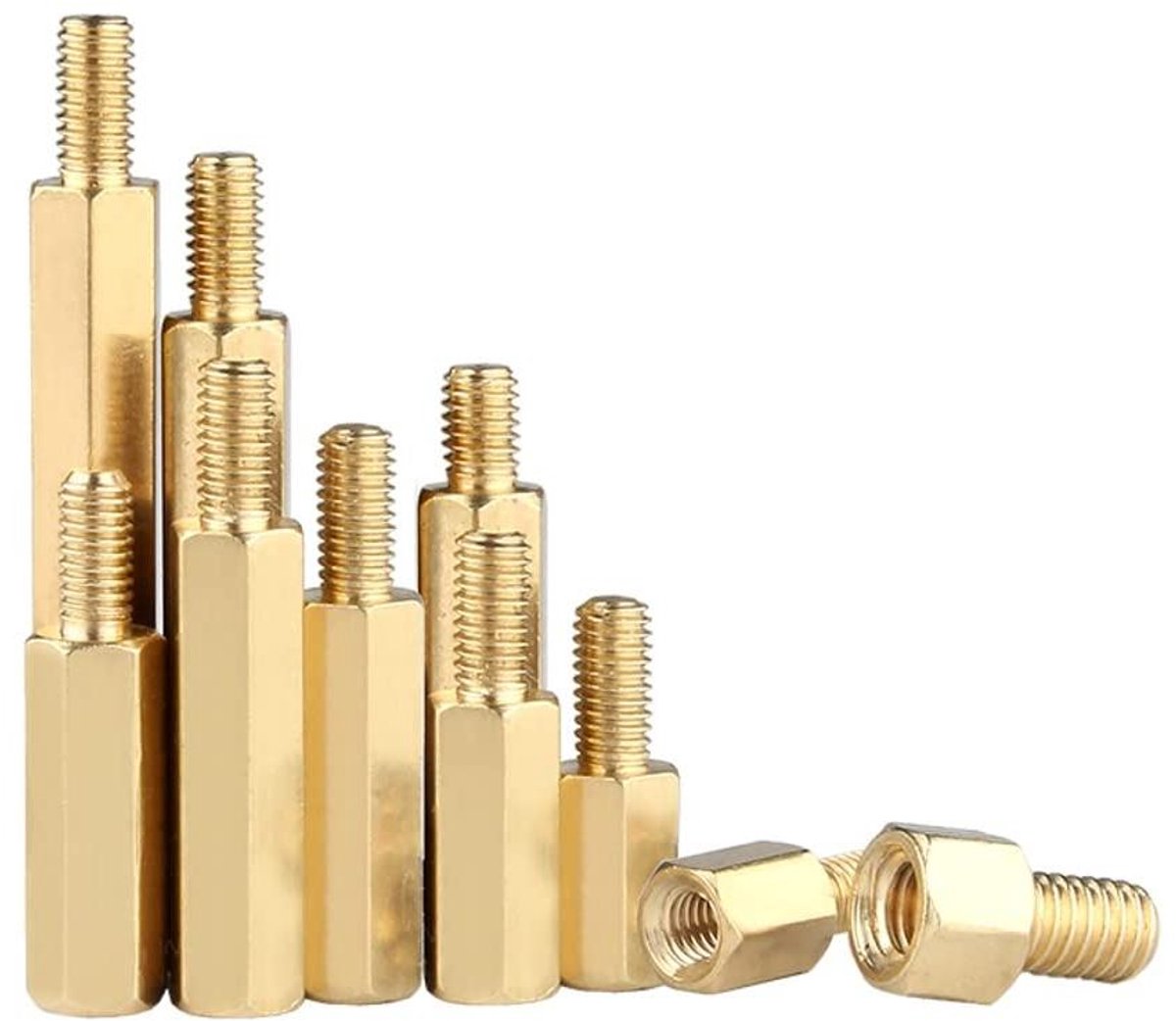 Provento - Hex Messing Afstandhouders voor PCB Moederbord, M4*15+6 mm, 20 stuks