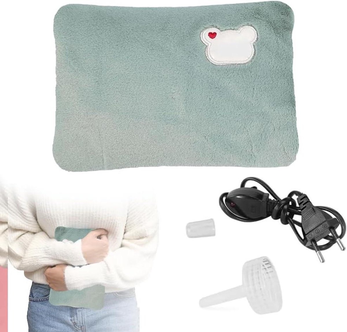 Provento - Draagbare Elektrische Warmwaterkruik voor Handen en Buik in Blauwgroen - Oplaadbaar - Thermo - Winterwarmte - Kinderen - Volwassenen