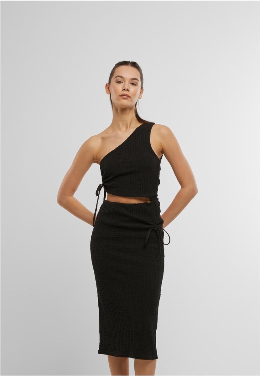 Urban Classics Cut-Out Jersey jurk Dames Midi-jurk – XL Zwart