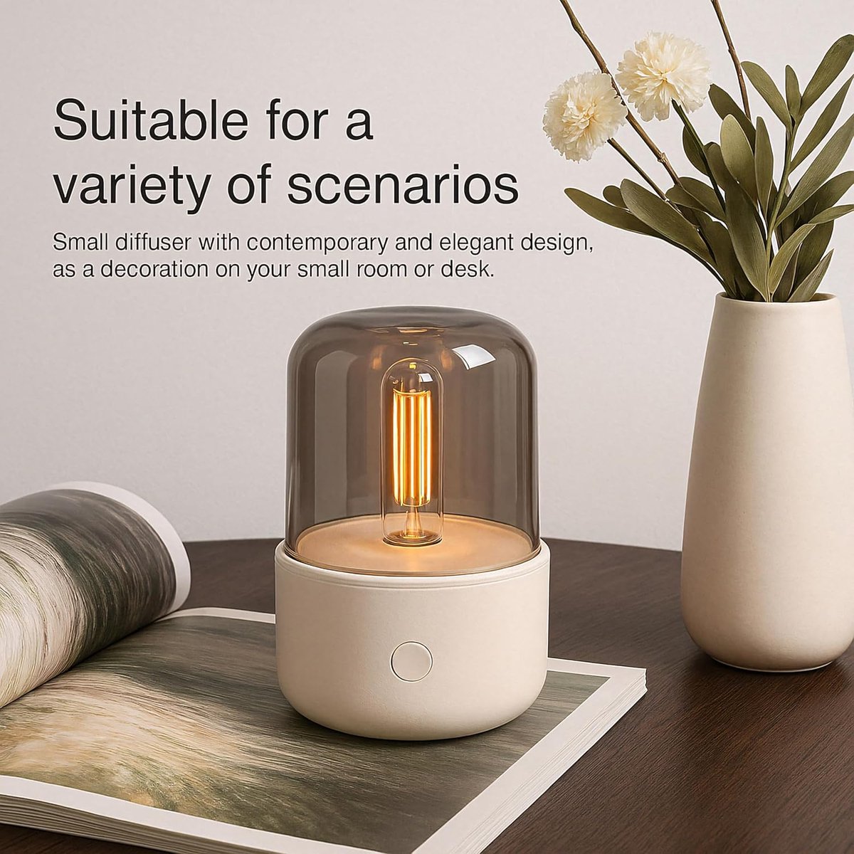 Diffuser & Luchtbevochtiger Aromatherapie met Kaarslamp – Essentiële Olie Diffuser 120 ml — cadeau in Wonen & Interieur - foto 3