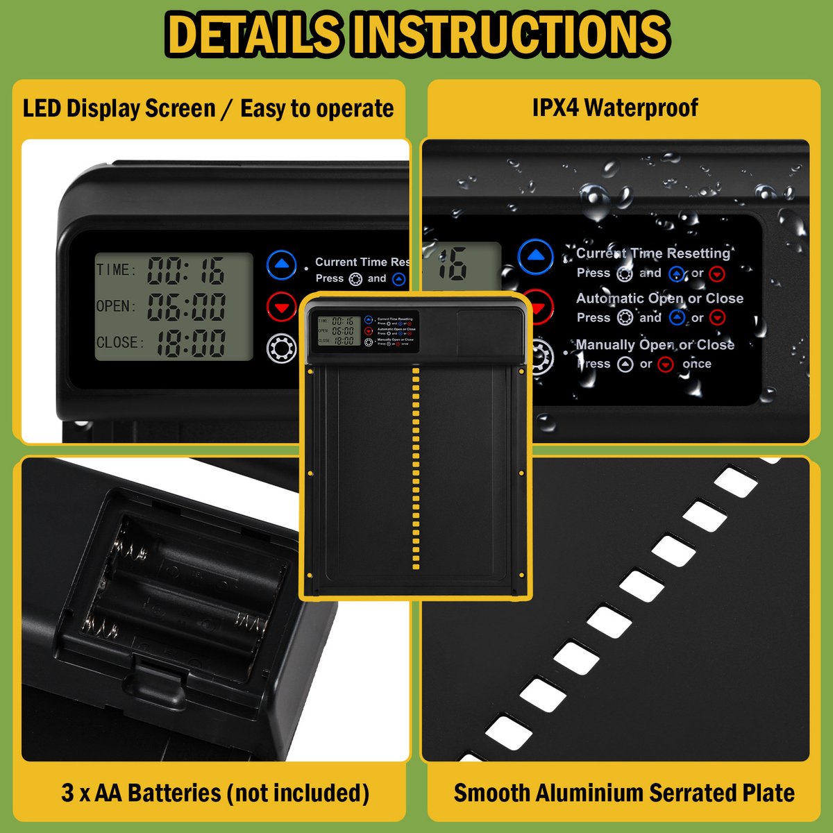 Automatische Kippendeur met Timer - IPX4 - €45,69