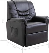 Verstelbare Fauteuil  (Zwart Kunstleer met Voetenbank / Loungestoel / Lounge stoel / Relax stoel / Chill stoel / Lounge Bankje / Lounge Fauteil / Ligstoel
