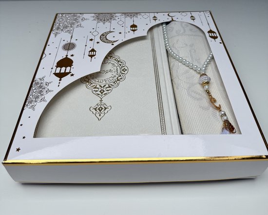 FIRASET Luxe Koran Set – Islamitisch Cadeau, QR Audio & Meertalige Vertaling (EN/FR/DE/TR/ES), Gebedskleed, Tasbih & Geschenkdoos