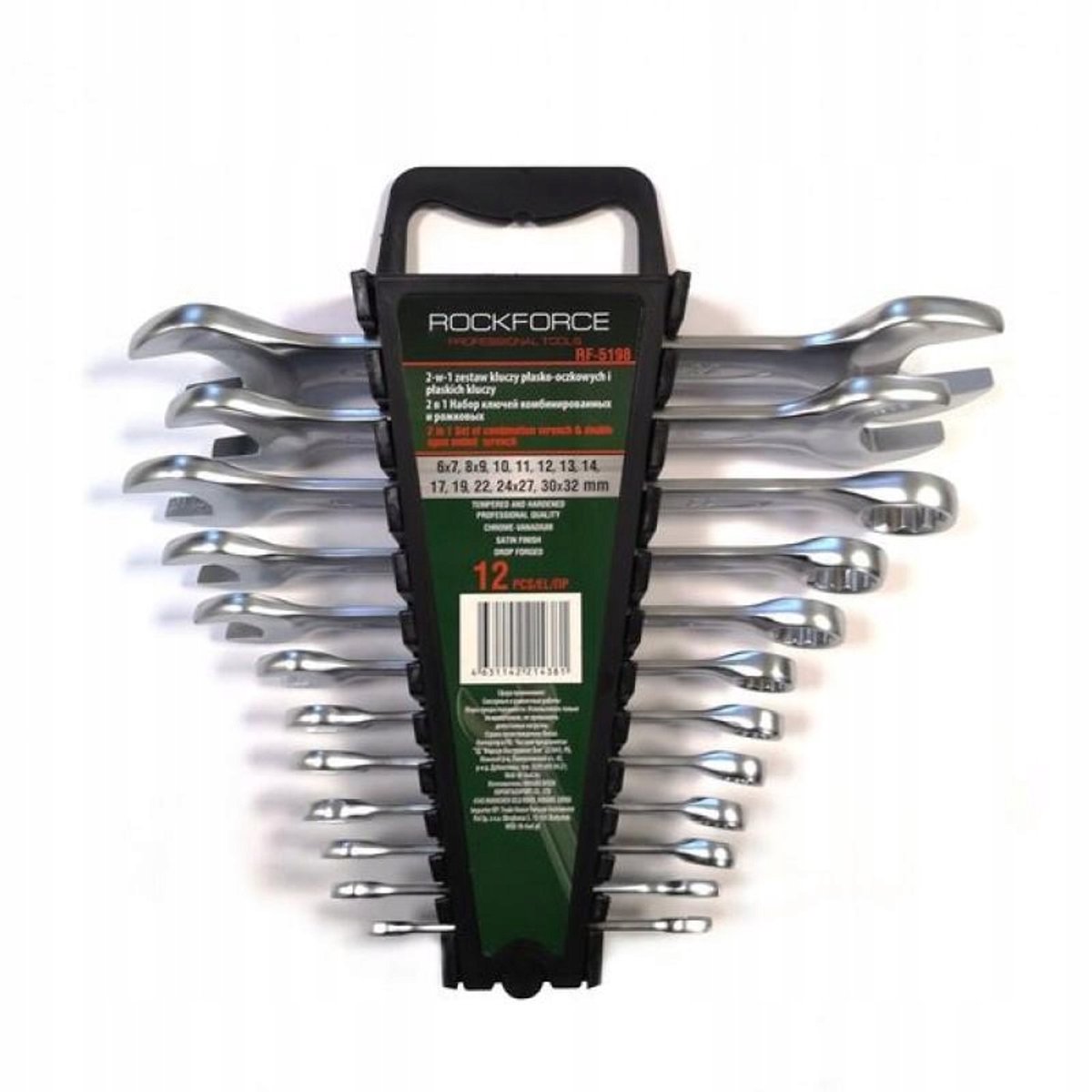 Rockforce 12-delige Ring- en Steeksleutelset