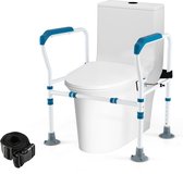 COSTWAY Opstahulp toilet, 6-voudig in hoogte verstelbaar, tot 136 kg, met antislip voeten, voor elk toilet, toiletsteunframe voor senioren en gehandicapten, wc-steun met handgreep