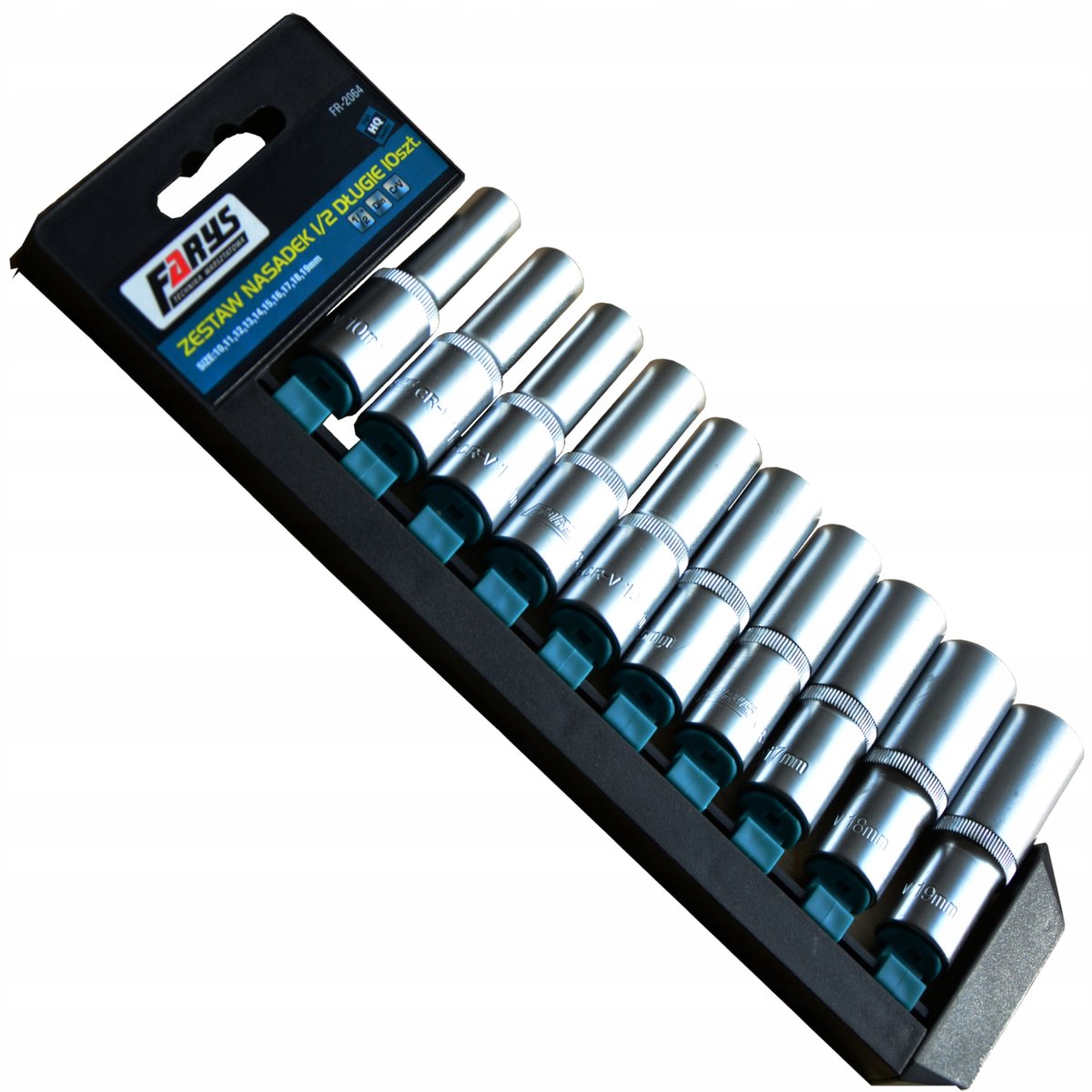 Farys Lange Dopdoppen Set 1/2" 10-19mm CRV 10 Delig