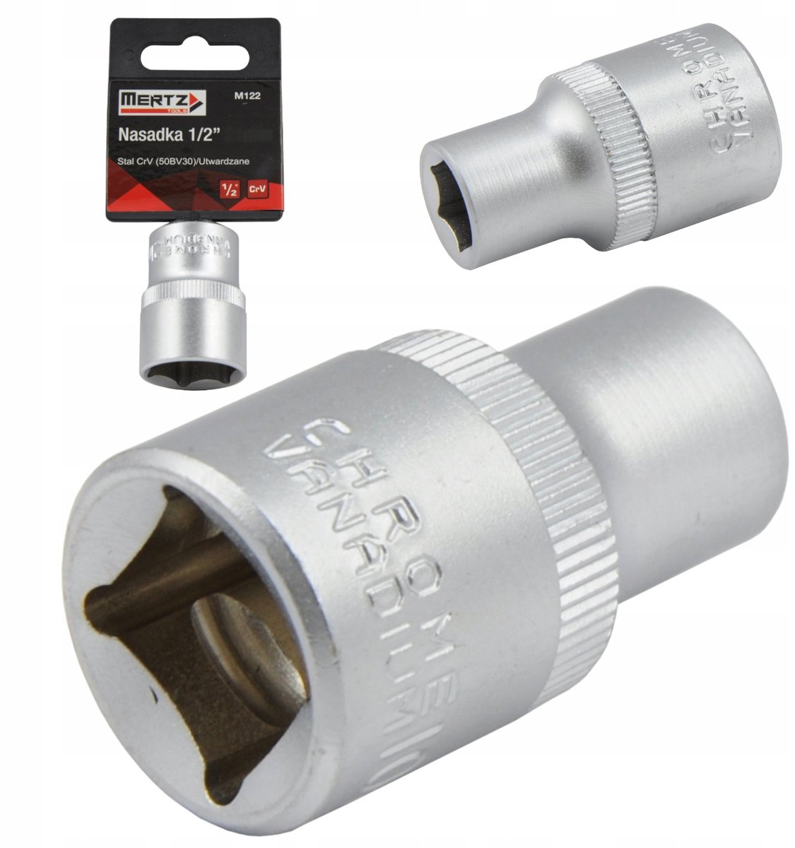 Mertz Dopslagsleutel 1/2" 12mm Zeskant CrV - Lange Uitvoering