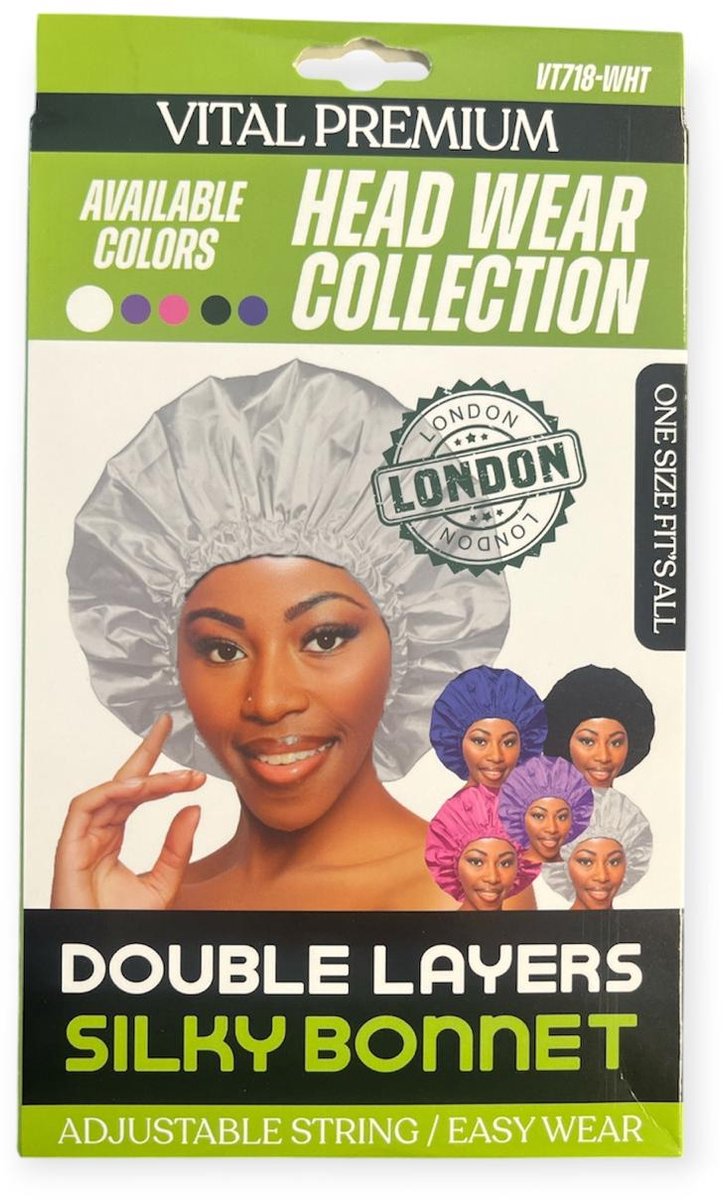 Vital Premium Double Layers Silky Bonnet - White