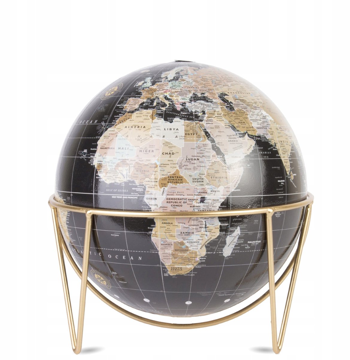 Moderne Wereldbol Goud Zwart Bureau Decoratie 20x19x19cm