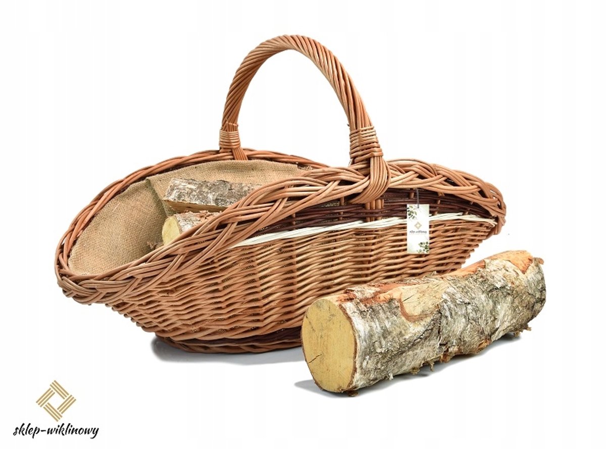 Wickelen Houten mand 66cm met juteweefsel - Handgemaakt