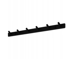 Zwarte Wandkapstok met 6 Haken - Mat Zwart - Loft Stijl
