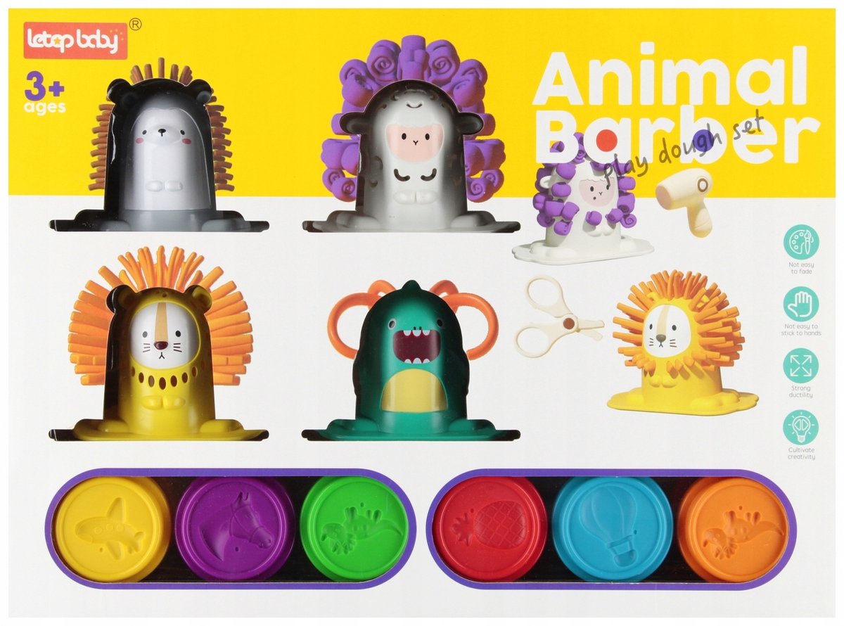 Klei en speelbare klei met kappersaccessoires voor kinderen