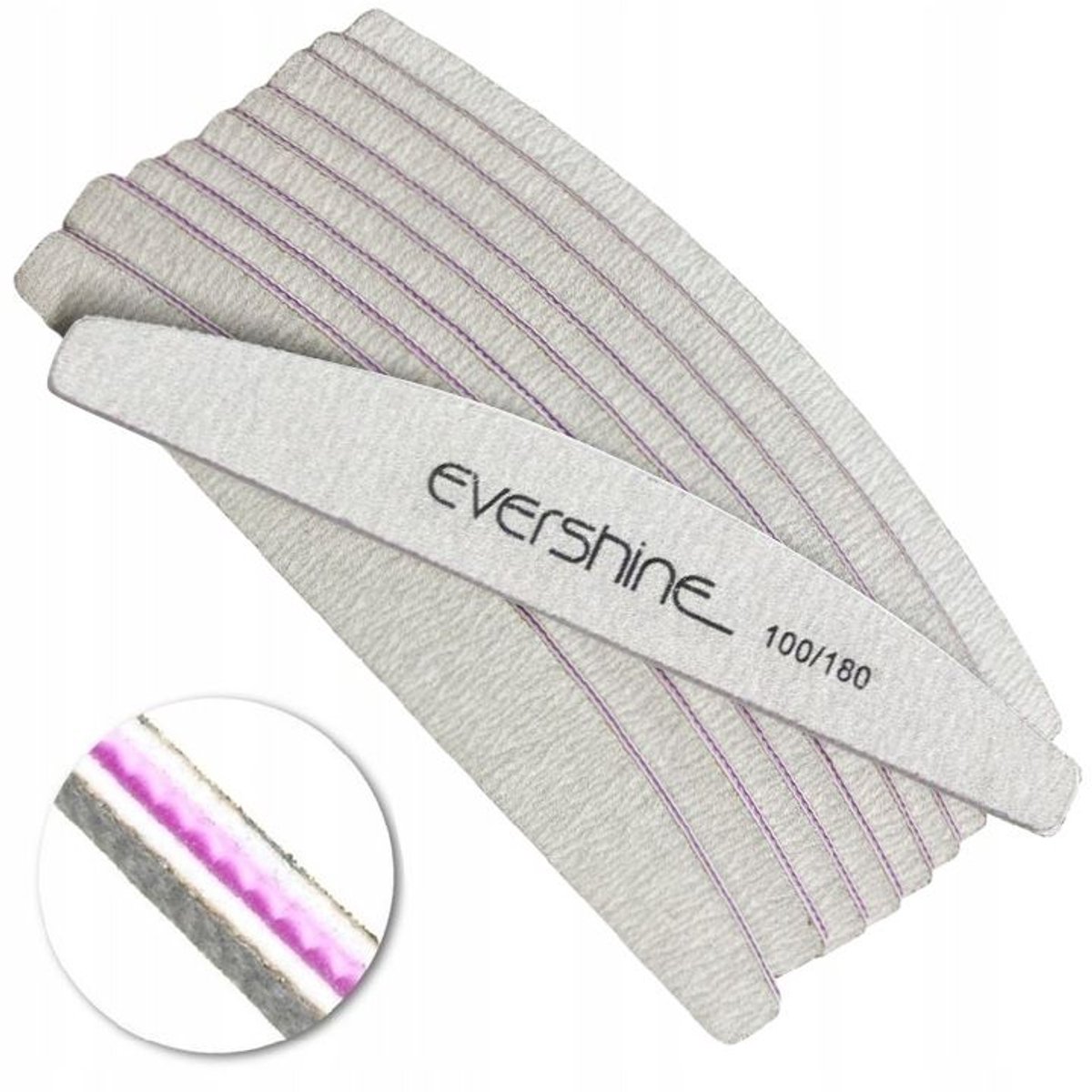 10x Nagelvijl Boot 100/180 Professionele Manicure Zebra