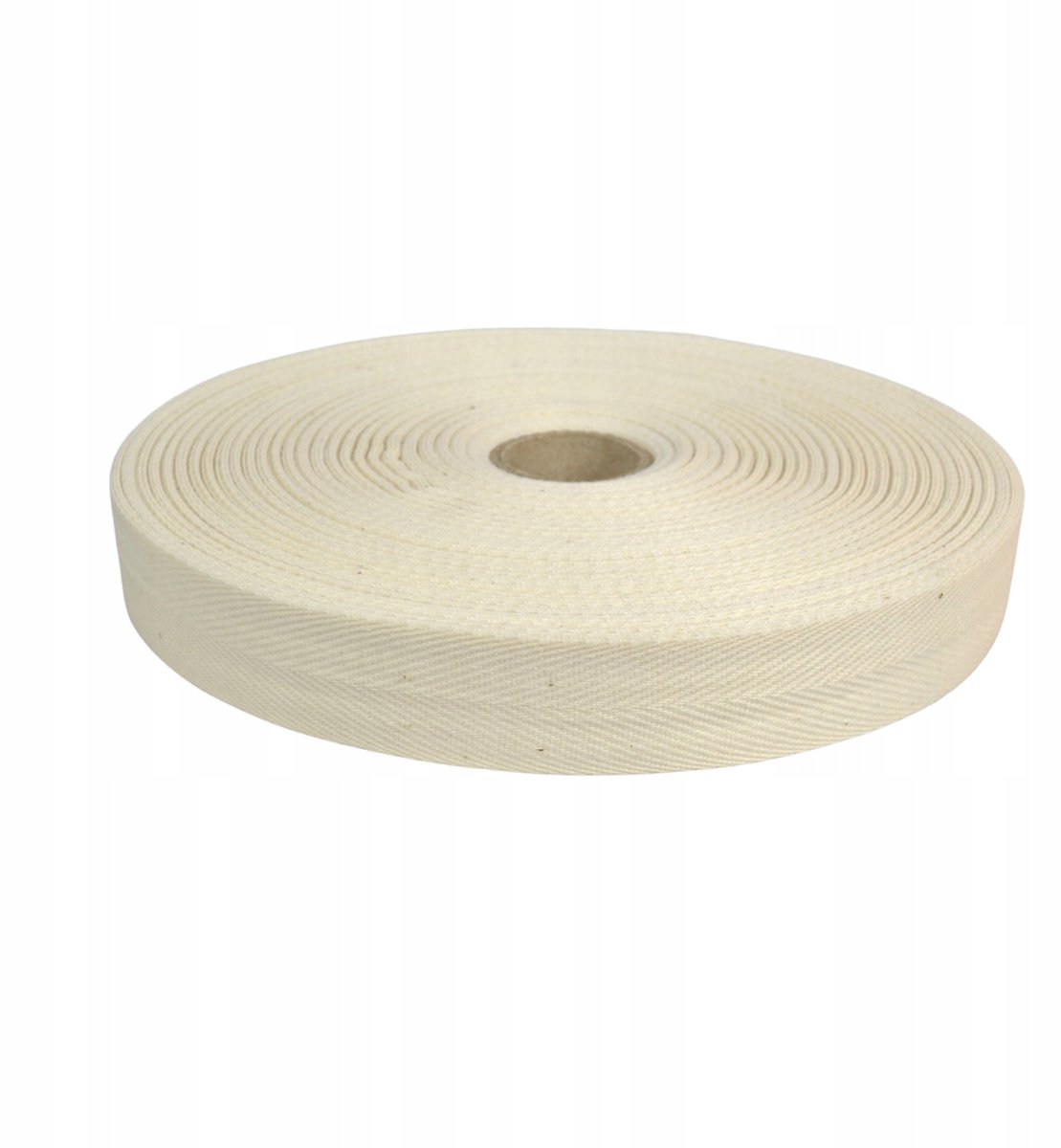 Ariadna Twill Band Jute Patroon 25mm Rol 50m Wit